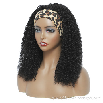 Wholesale Headband Wig Human Hair for Black Women, Remy Human Hair Headband Wig, Headband Kinky Curl Ponytail Human Hair Wig